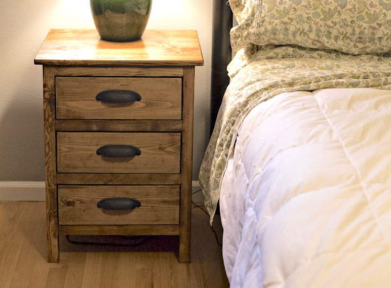 Reclaimed Wood Look Bedside Table Ana White